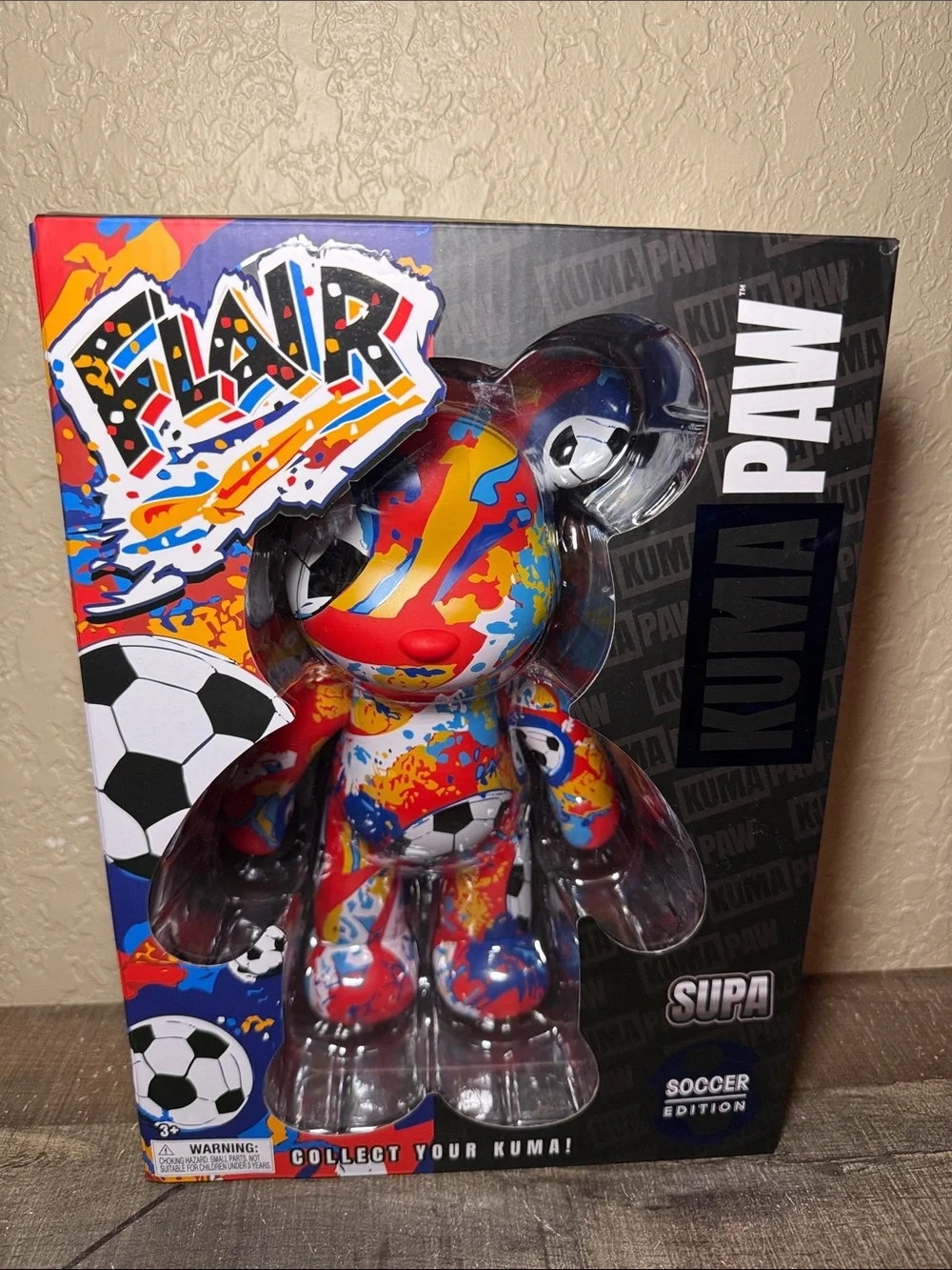 NEW! Kuma Paw 9.5” World Cup Soccer Edition Bear LOT of 3 Clutch Flair & Striker